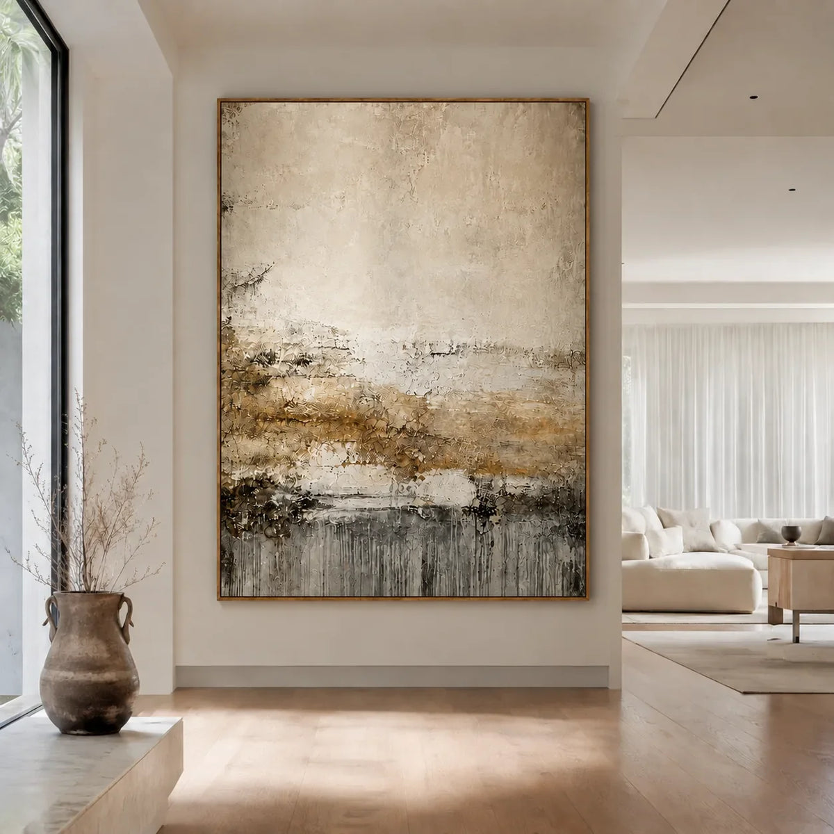 Weathered Shore Abstract Wall Art styled interior scene 3 | Olyrel