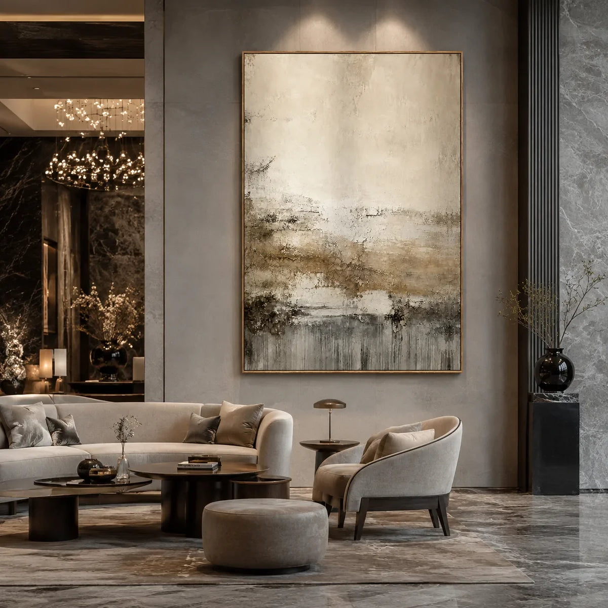 Weathered Shore Abstract Wall Art styled interior scene 4 | Olyrel