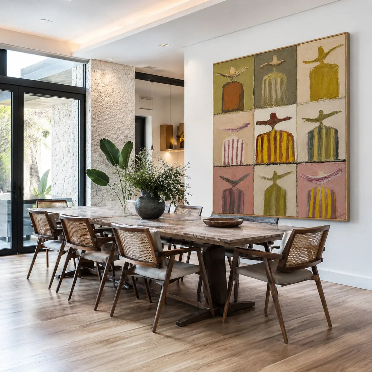 Nine Figures Abstract Wall Art styled interior scene 3 | Olyrel