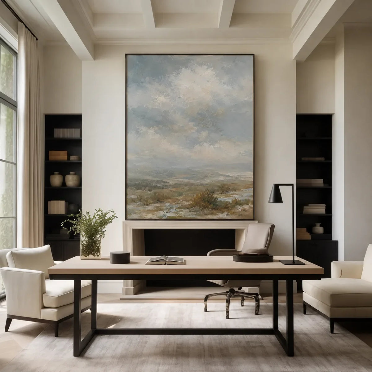 Silver Moor Landscape Wall Art styled interior scene 4 | Olyrel