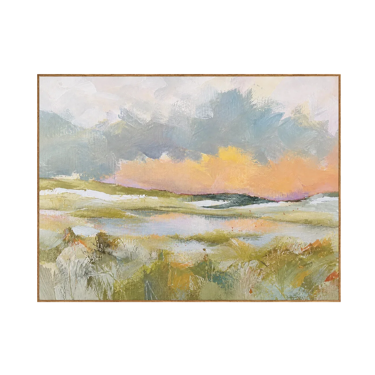 Pastel Marsh Landscape Wall Art | Olyrel