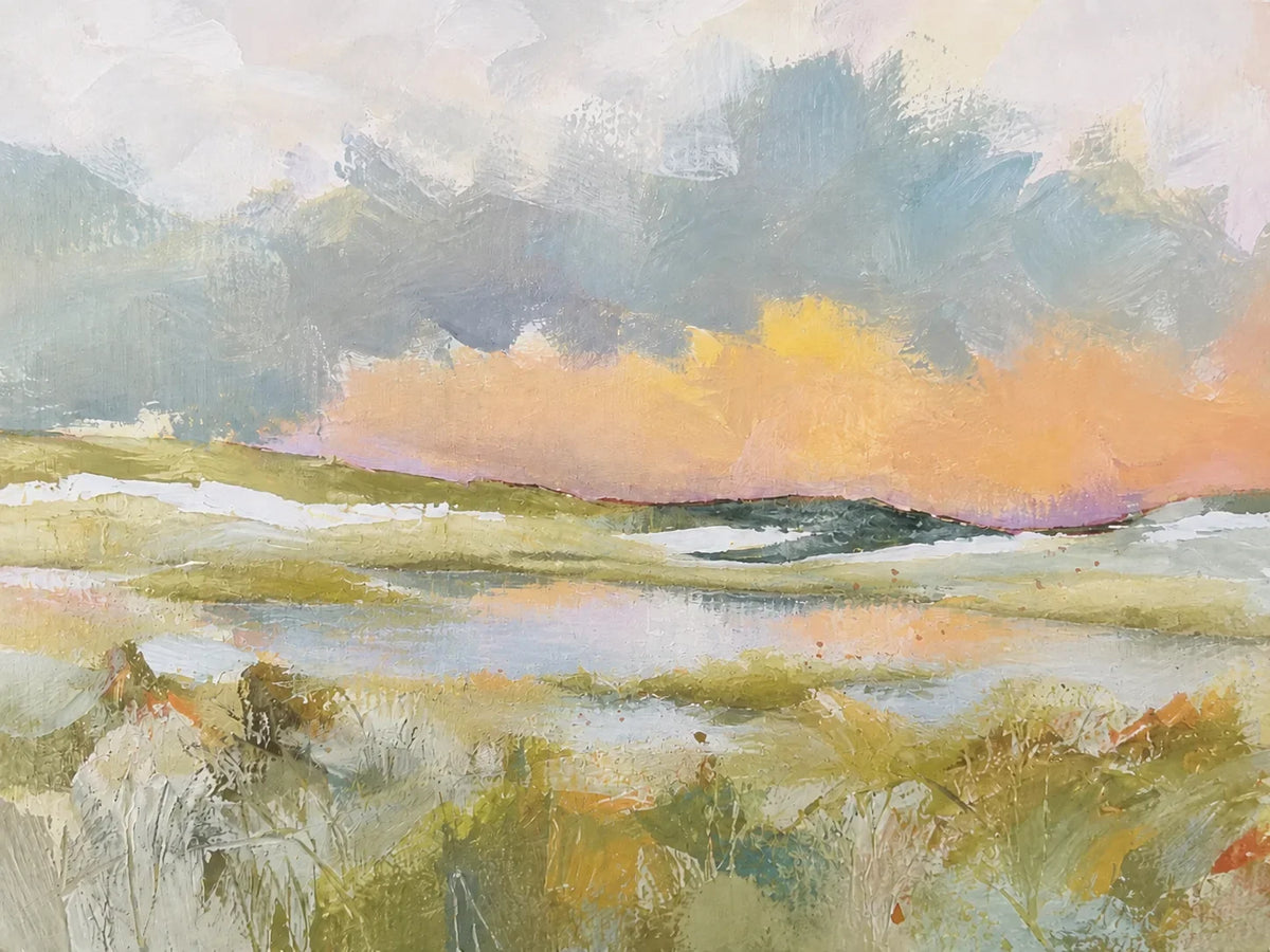 Pastel Marsh Landscape Wall Art artwork view | Olyrel