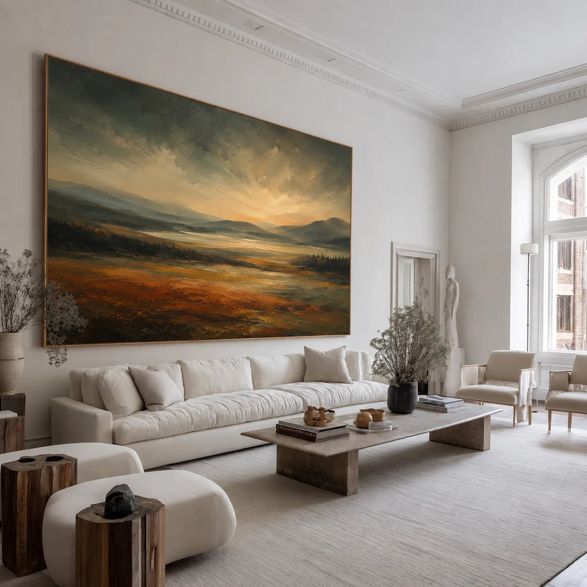 Amber Estuary Landscape Wall Art styled interior scene 4 | Olyrel