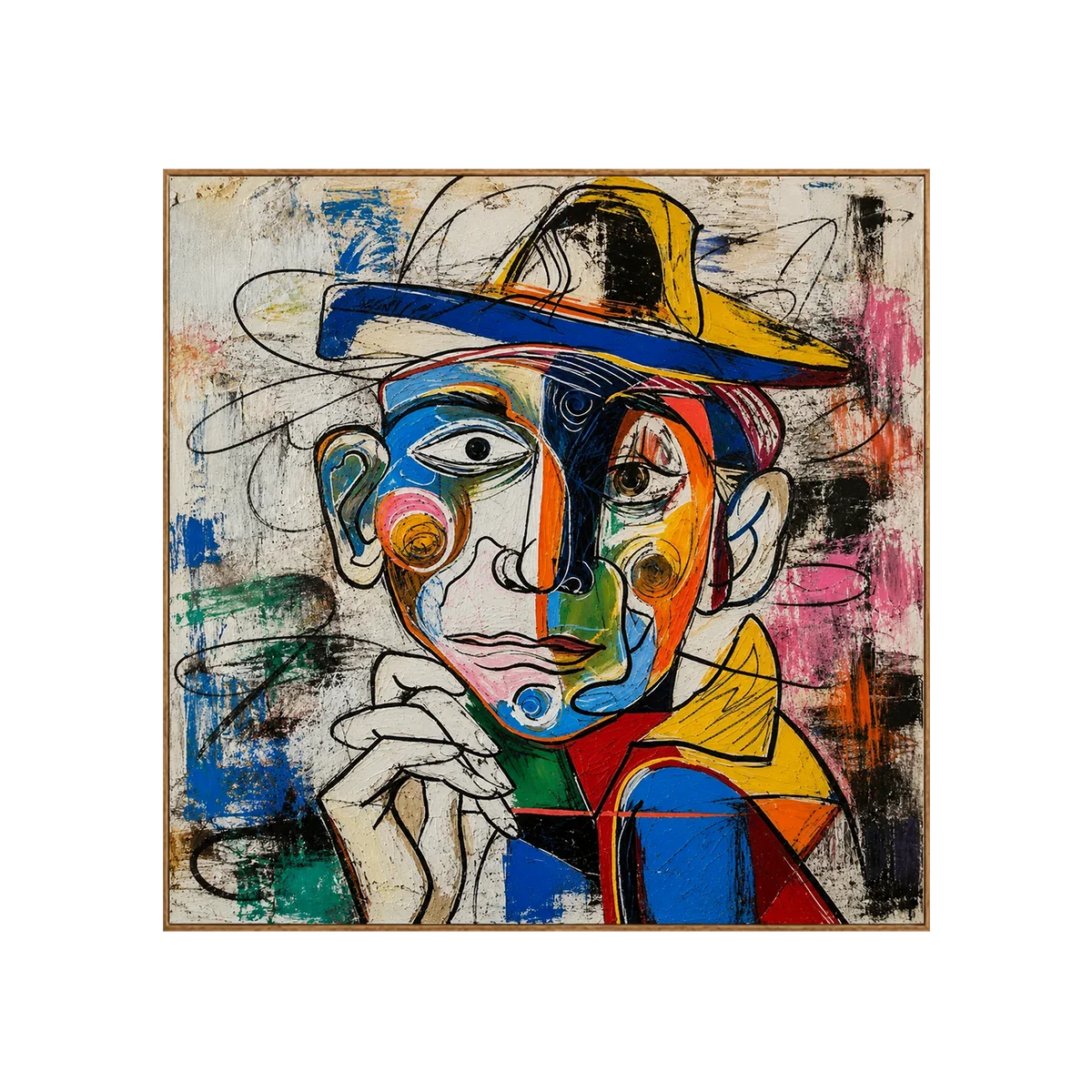 Chromatic Hat Portrait Wall Art | Olyrel