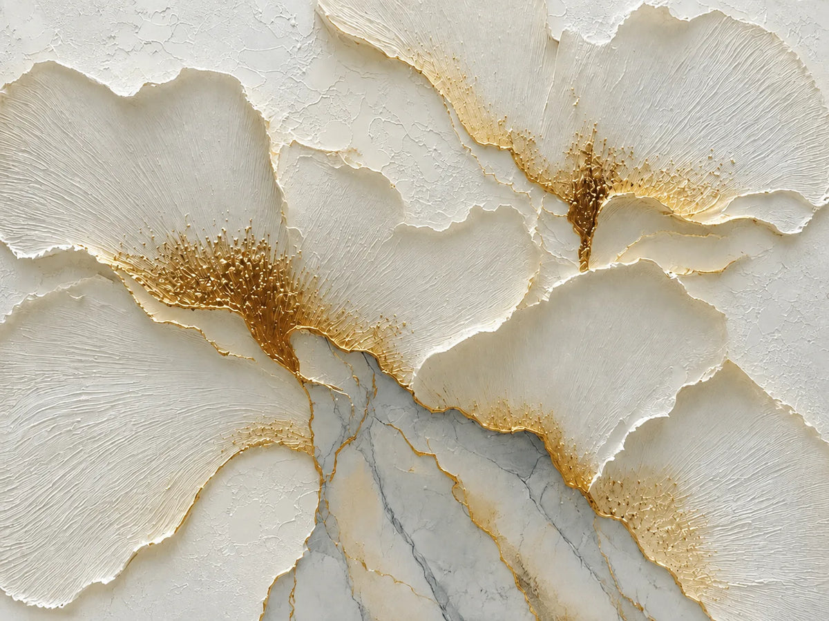Golden Poppies Relief Wall Art artwork view | Olyrel