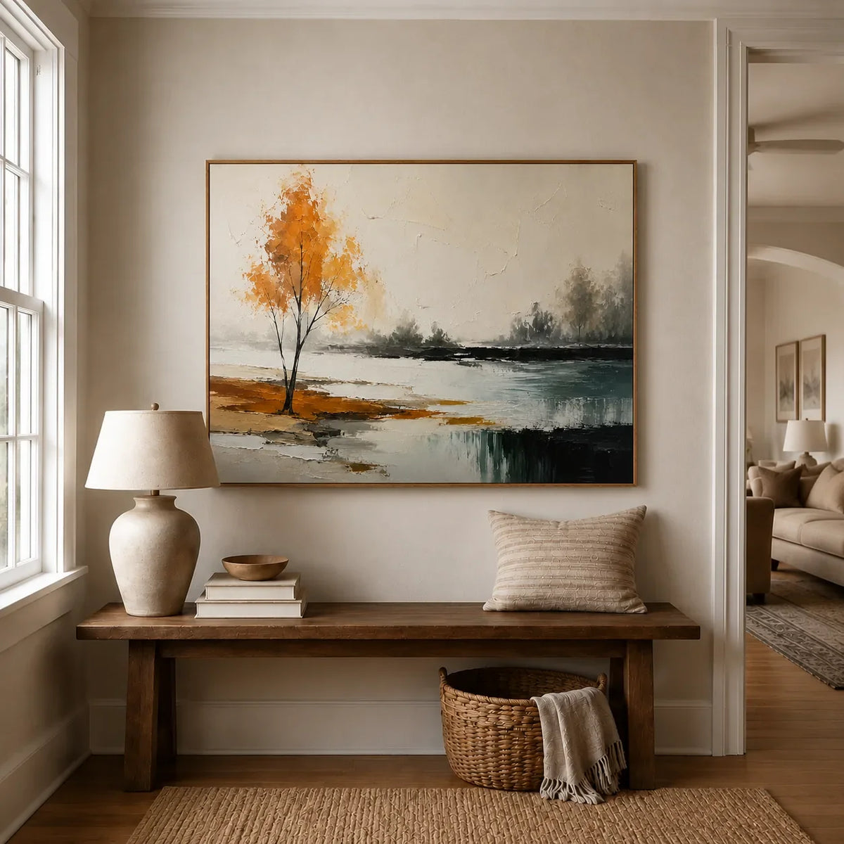 Amber Birch Landscape Wall Art styled interior scene 5 | Olyrel