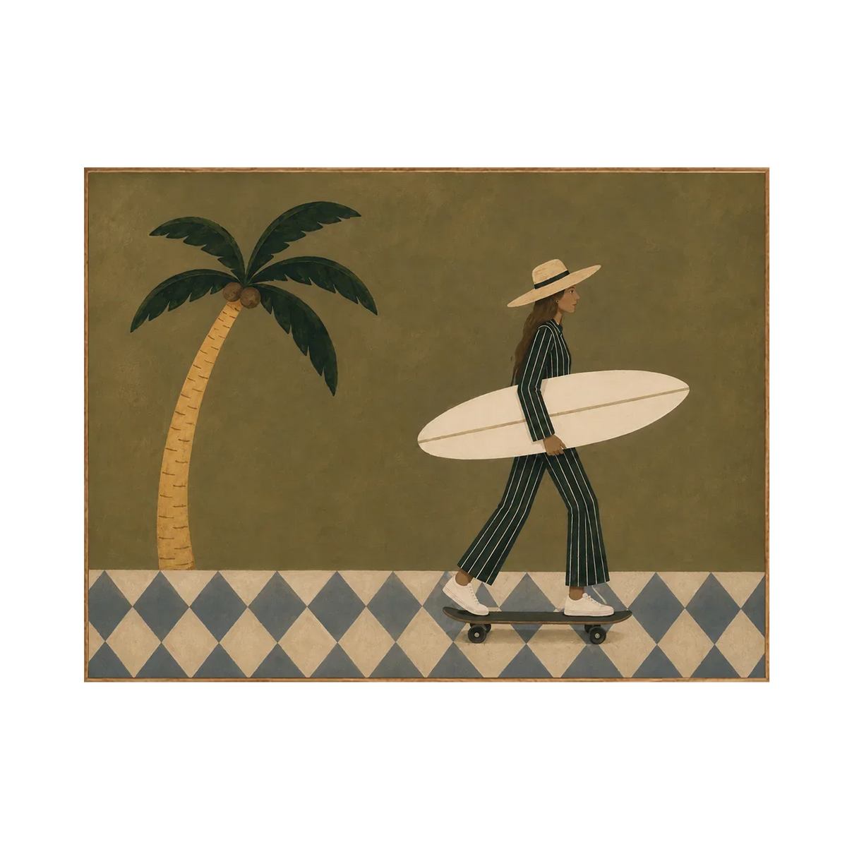 Olive Surfer Figure Wall Art | Olyrel