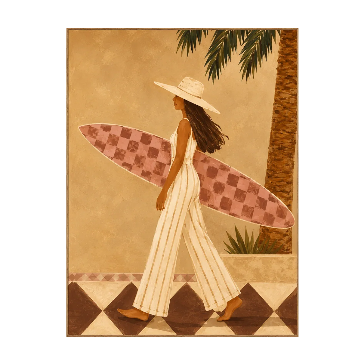 Sunlit Surf Walk Figure Wall Art | Olyrel