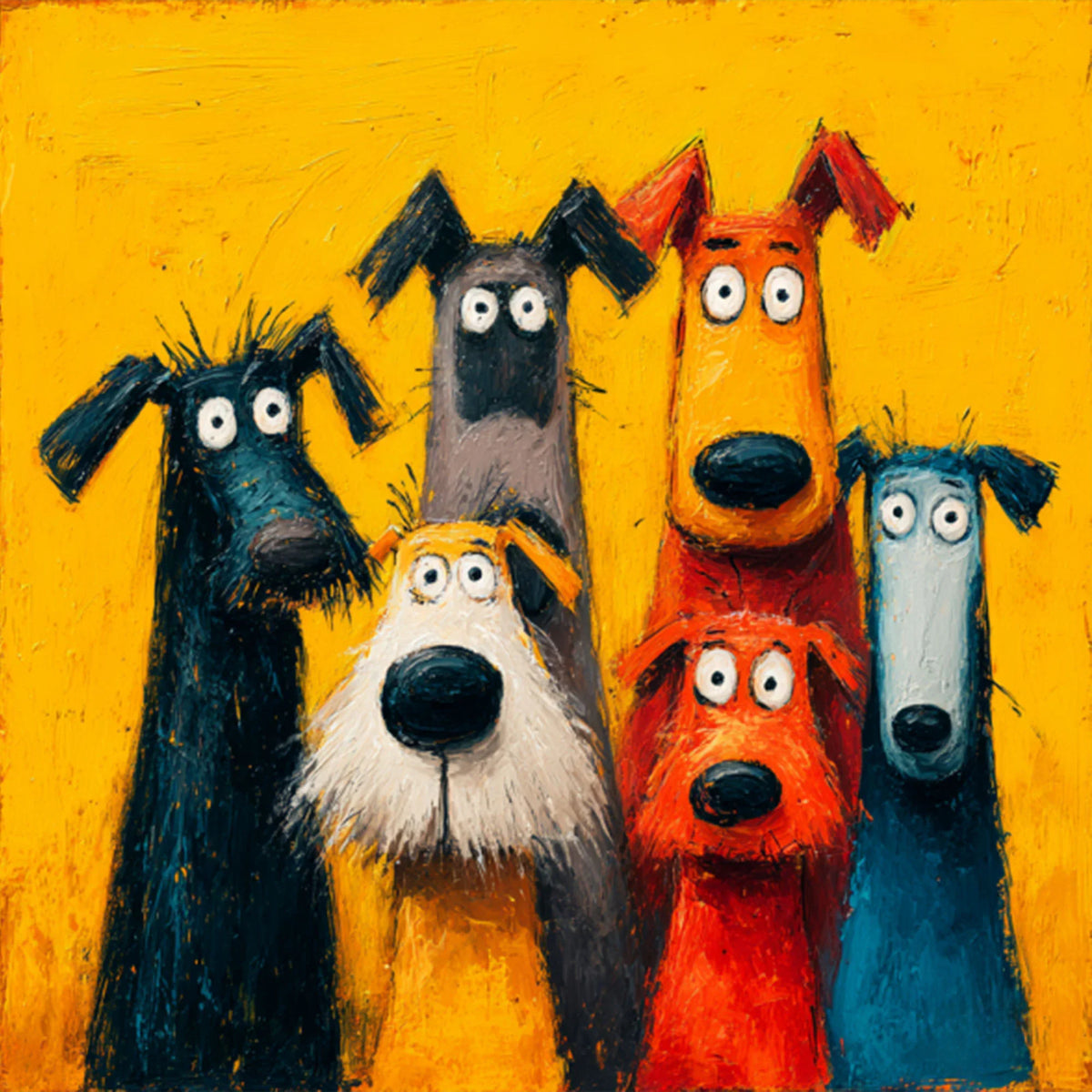 Yellow Dog Parade Wall Art artwork view | Olyrel