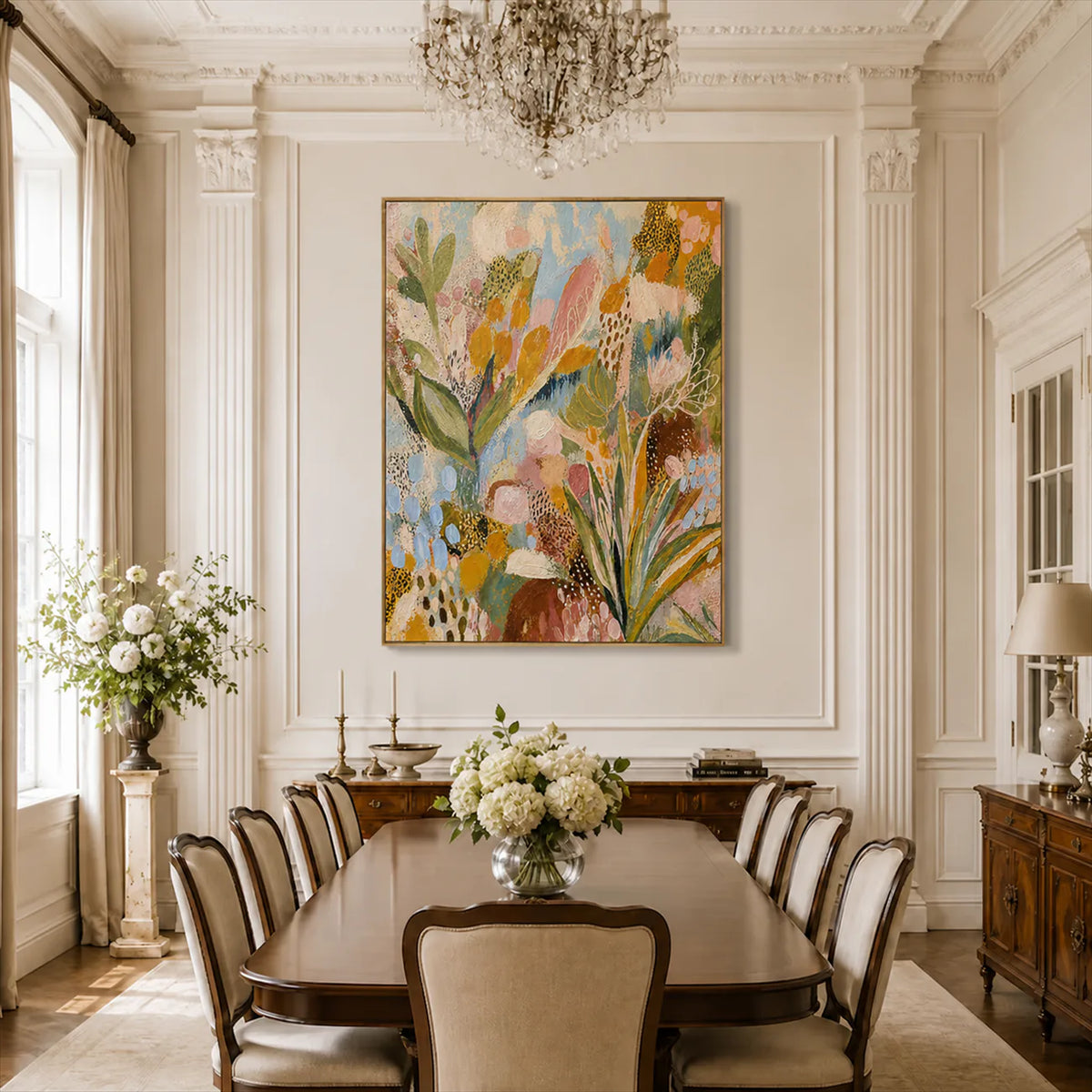 Garden Rhythm Floral Wall Art styled interior scene 5 | Olyrel