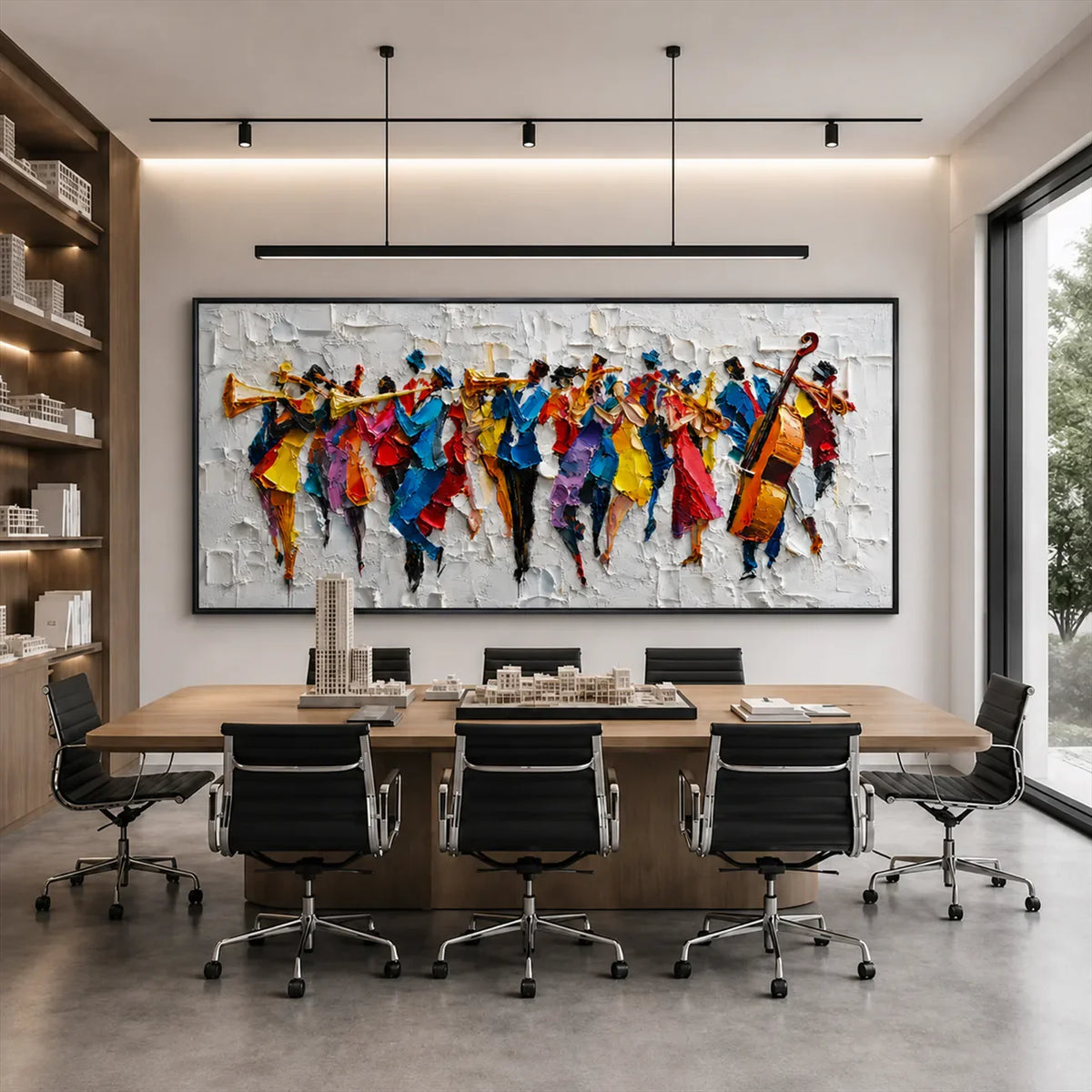 Chromatic Orchestra Textured Wall Art styled interior scene 1 | Olyrel