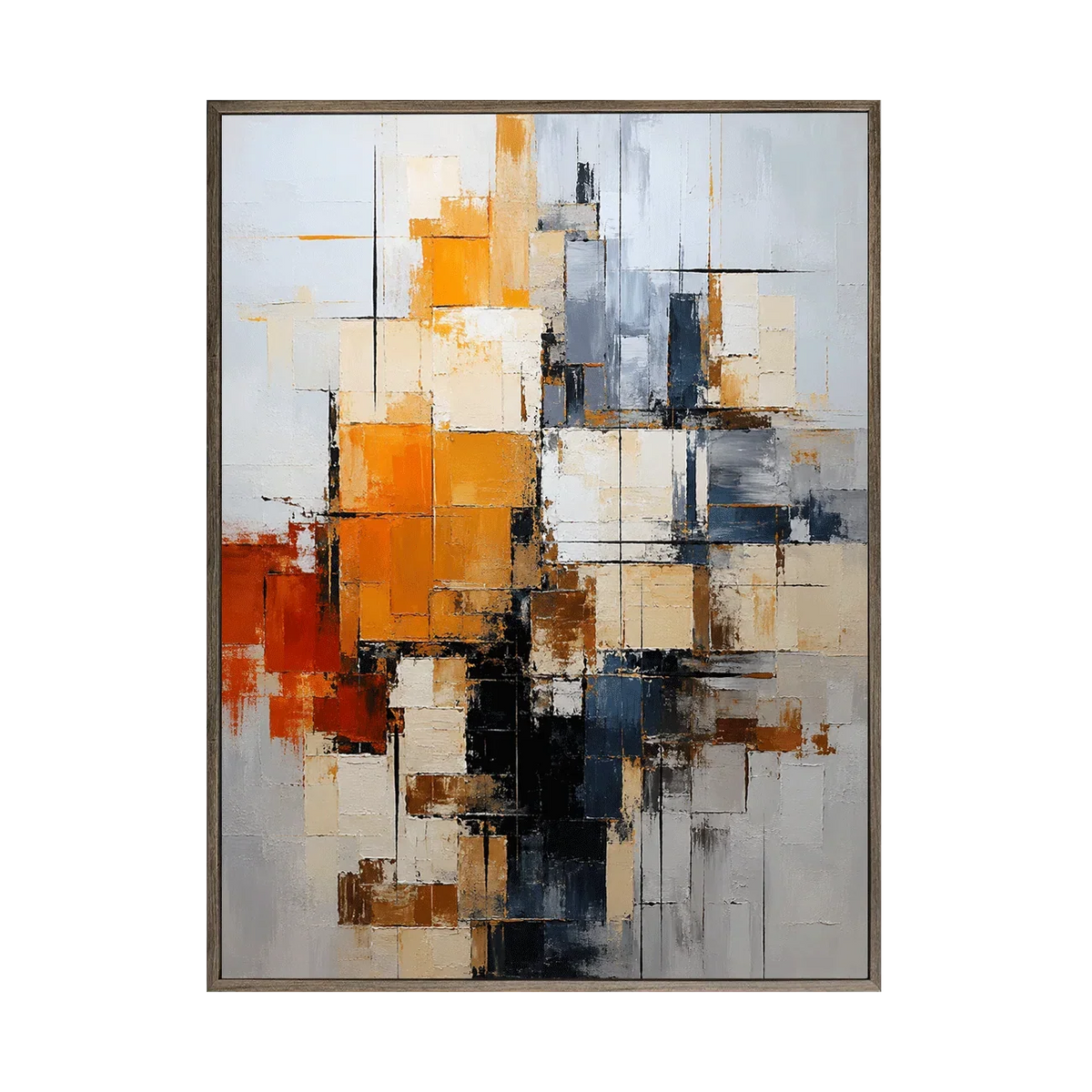 Amber Grid Abstract Wall Art | Olyrel