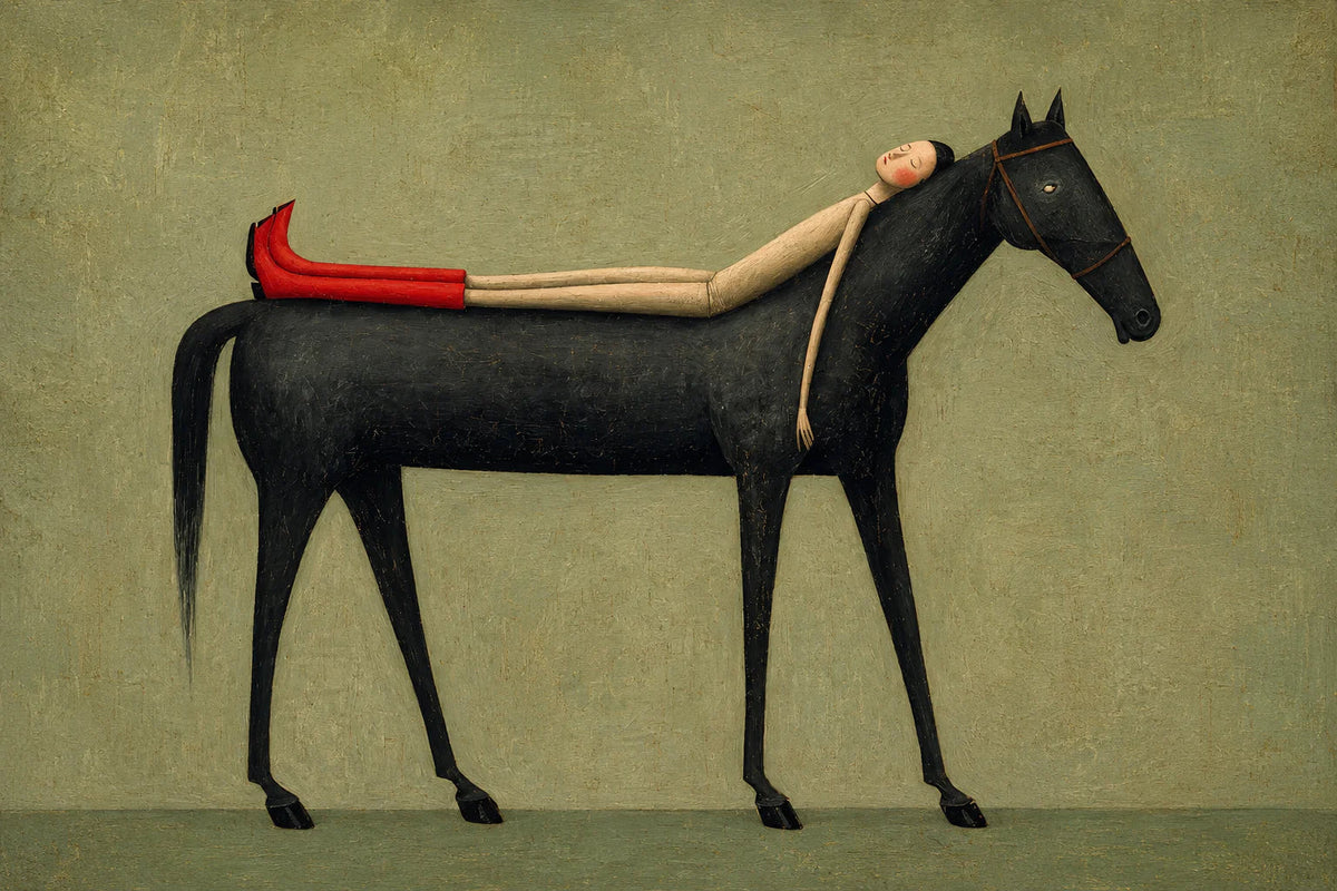 Sage Repose Horse Wall Art artwork view | Olyrel