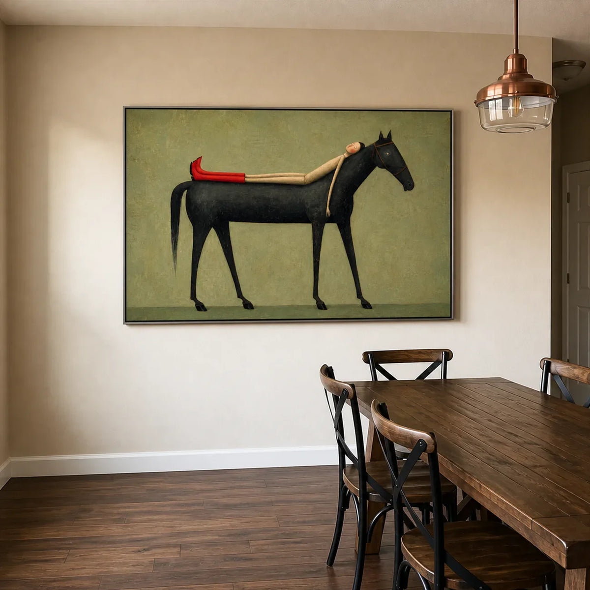 Sage Repose Horse Wall Art styled interior scene 7 | Olyrel