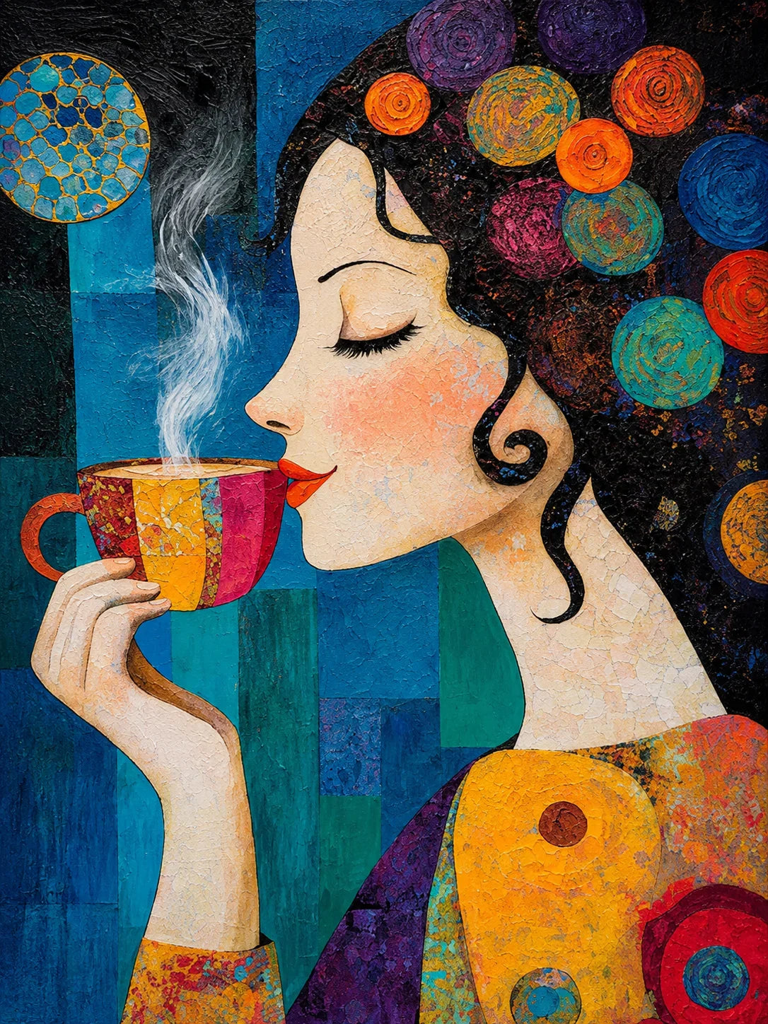 Morning Muse Textured Coffee Wall Art artwork view | Olyrel