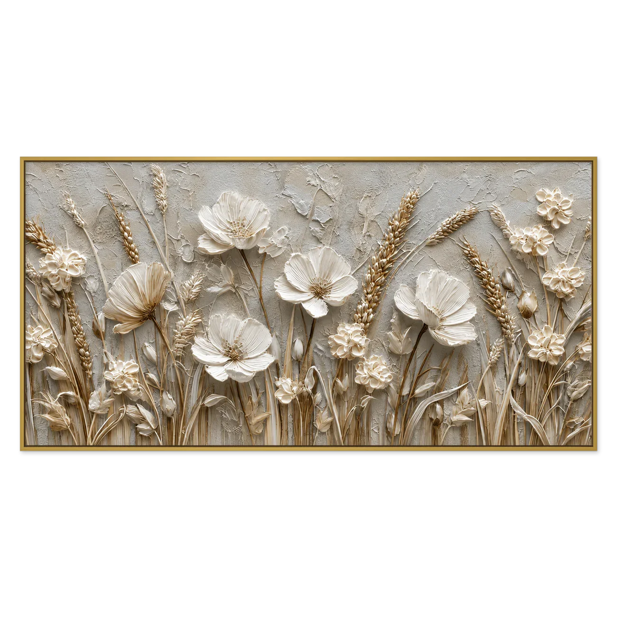 Ivory Meadow Relief Wall Art | Olyrel