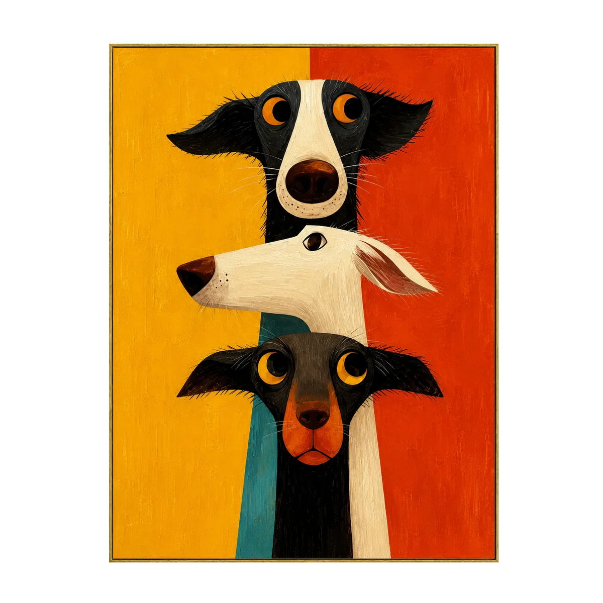 Colorblock Dog Trio Wall Art | Olyrel