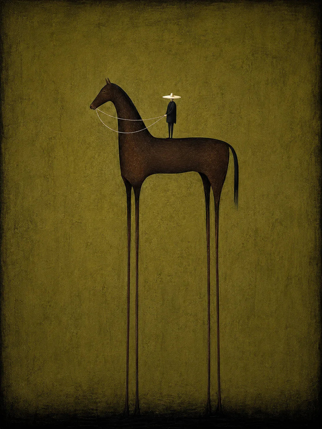 Olive Sentinel Horse Wall Art artwork view | Olyrel