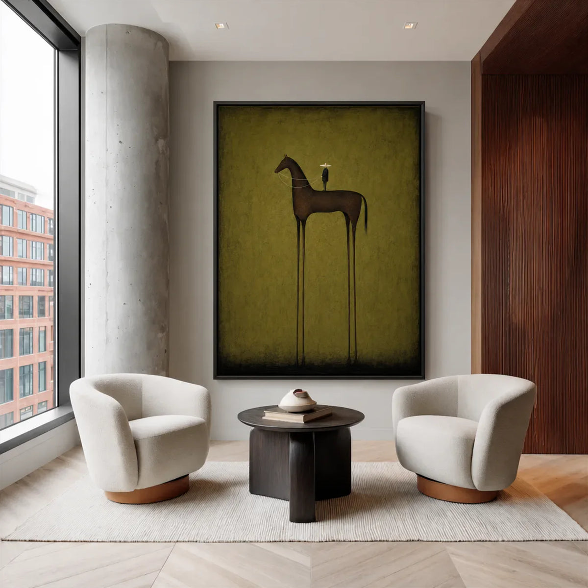 Olive Sentinel Horse Wall Art styled interior scene 5 | Olyrel