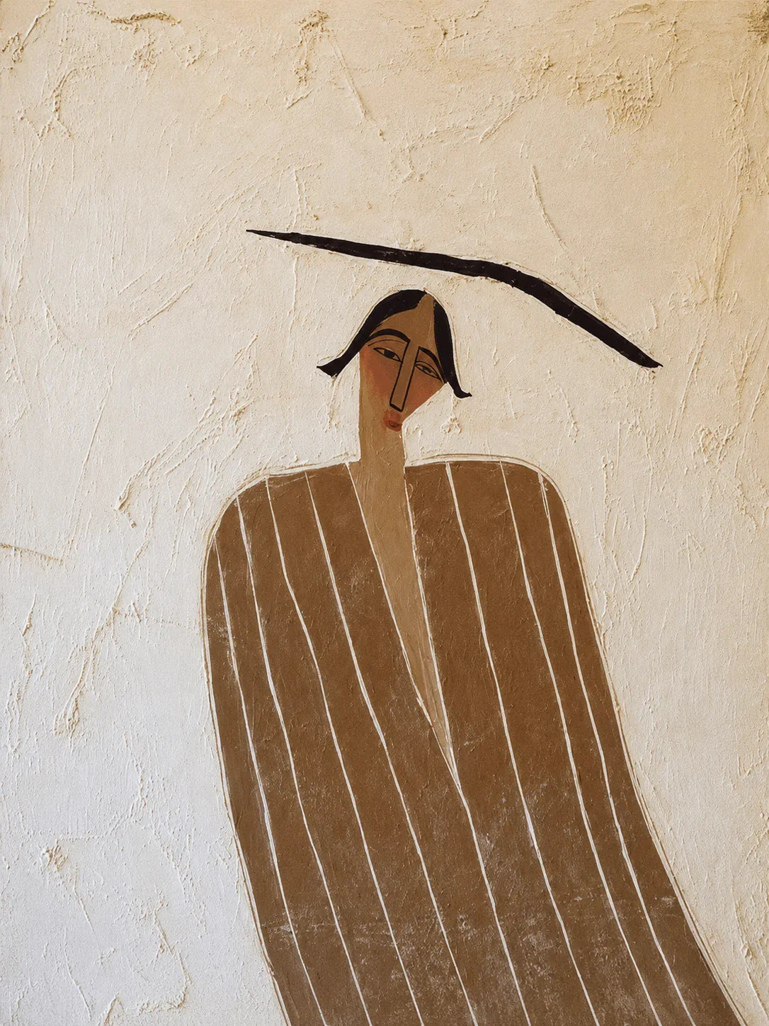 Striped Muse Textured Wall Art artwork view | Olyrel