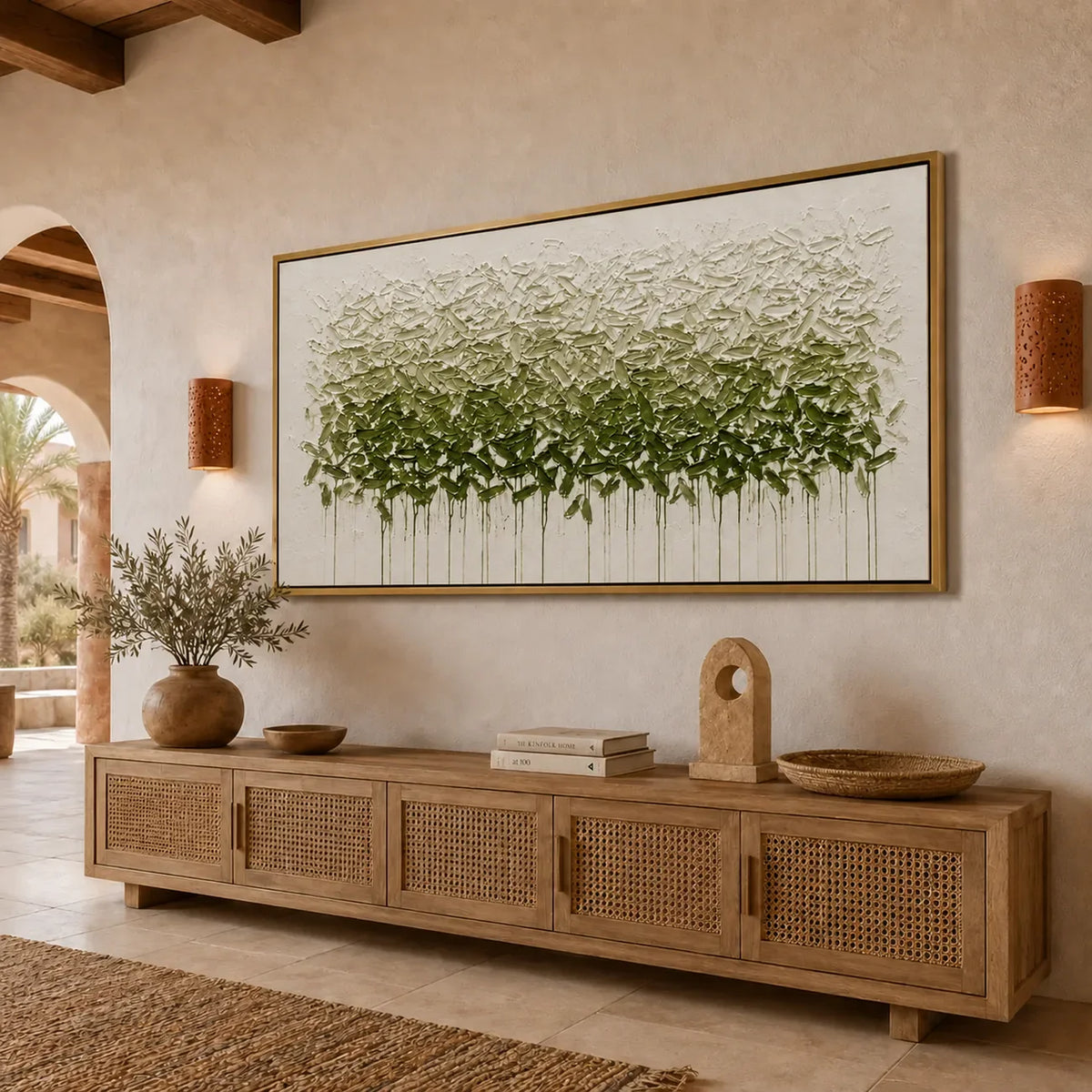 Olive Canopy Textured Wall Art styled interior scene 4 | Olyrel