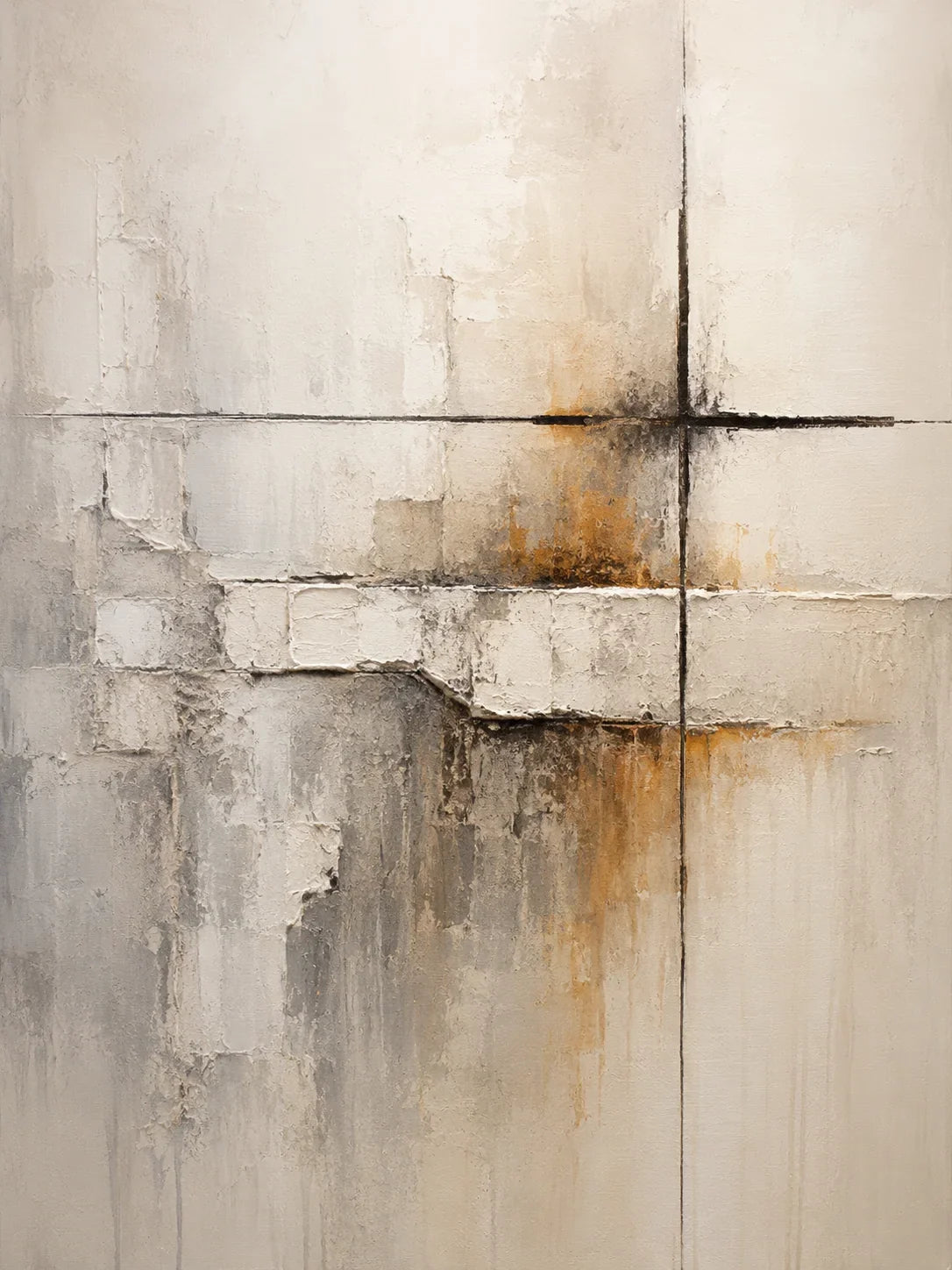 Original artwork view of Quiet Cross Abstract Wall Art | Olyrel