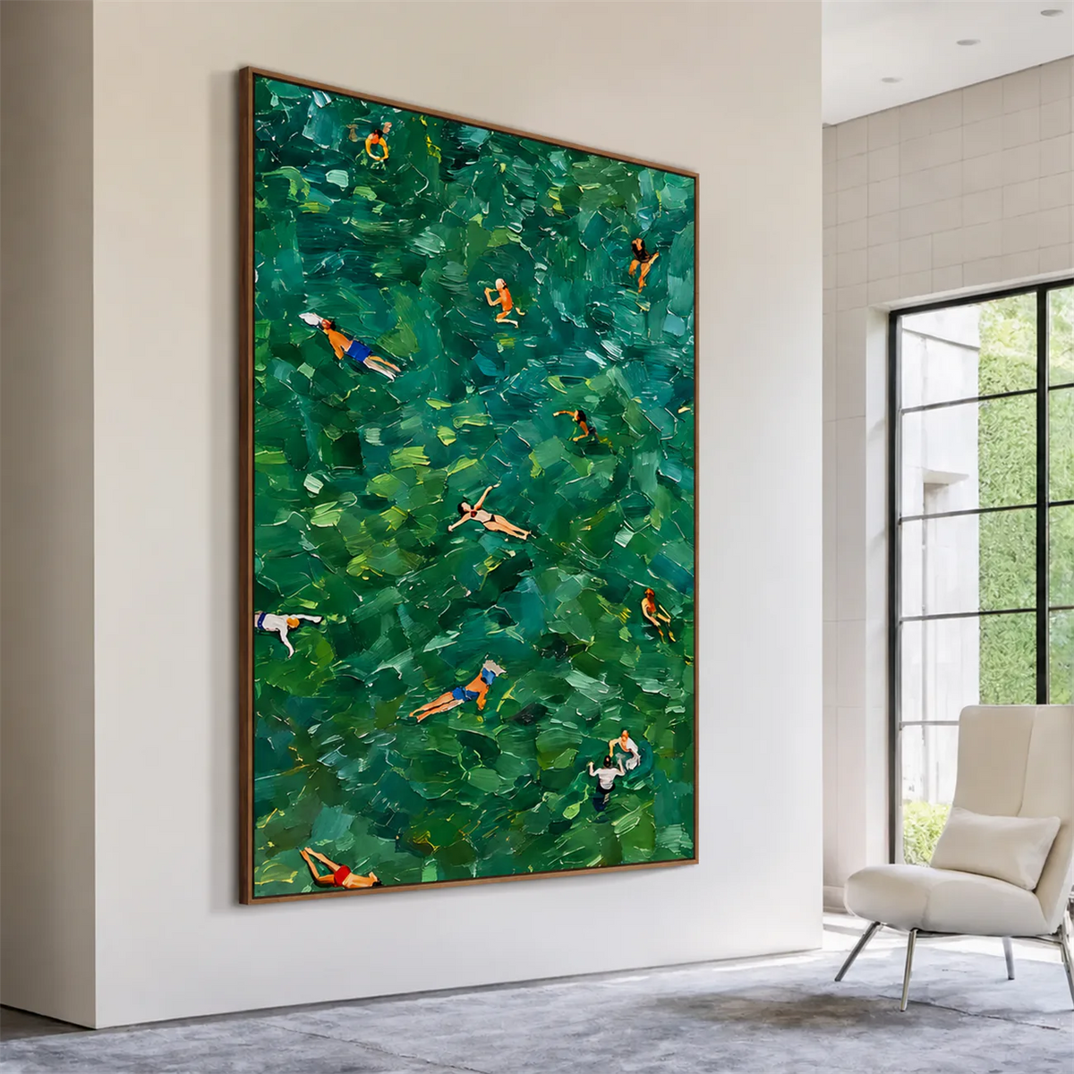 Emerald Bathers Figure Wall Art styled interior scene 5 | Olyrel