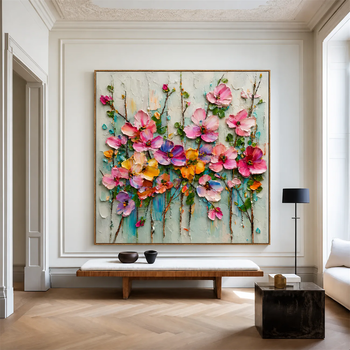Candy Bloom Floral Wall Art styled interior scene 1 | Olyrel