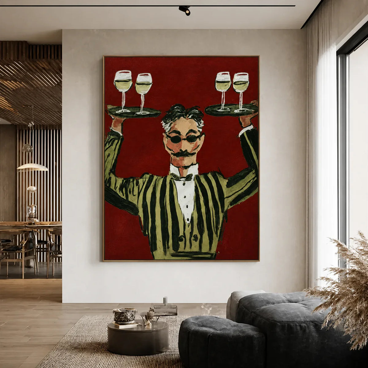 The Grand Toast Waiter Wall Art styled interior scene 1 | Olyrel