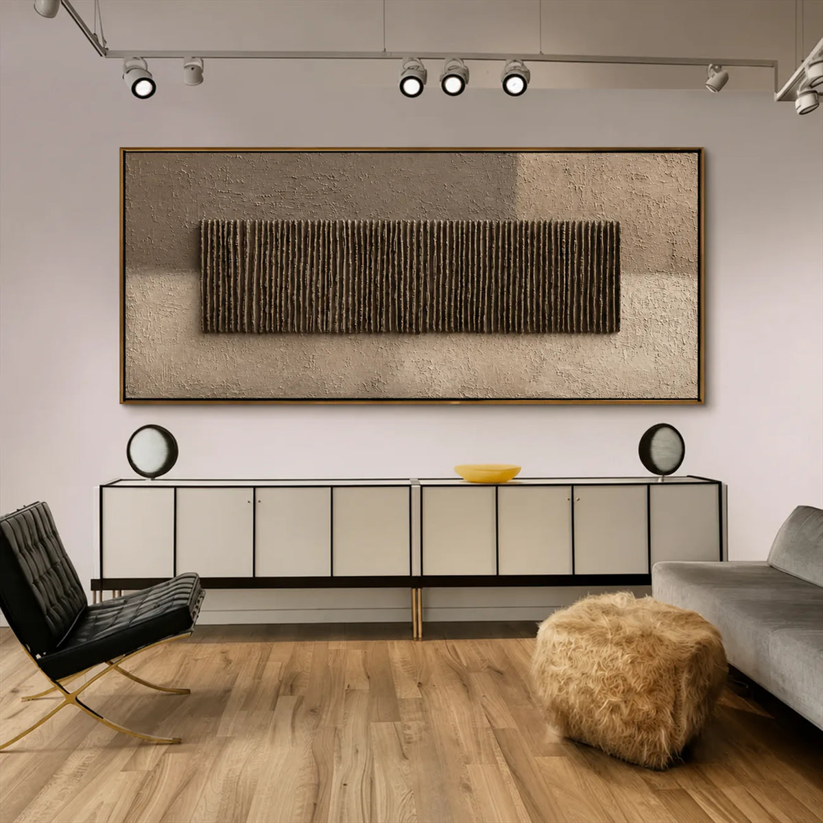 Umber Reed Relief Wall Art styled interior scene 4 | Olyrel