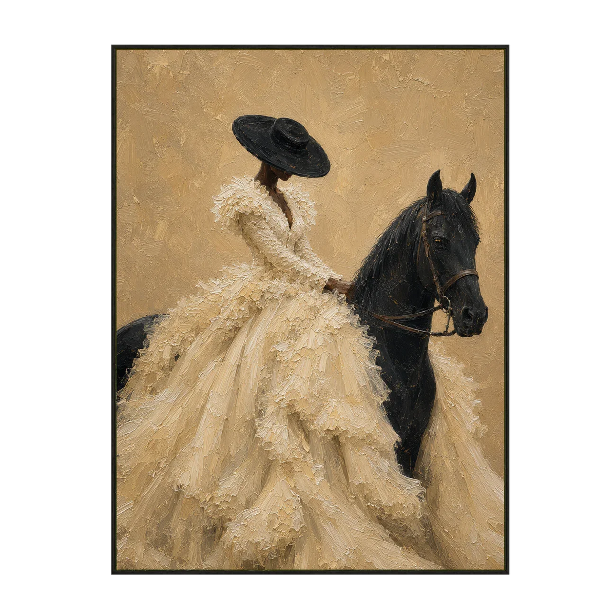 Ivory Rider Horse Wall Art | Olyrel