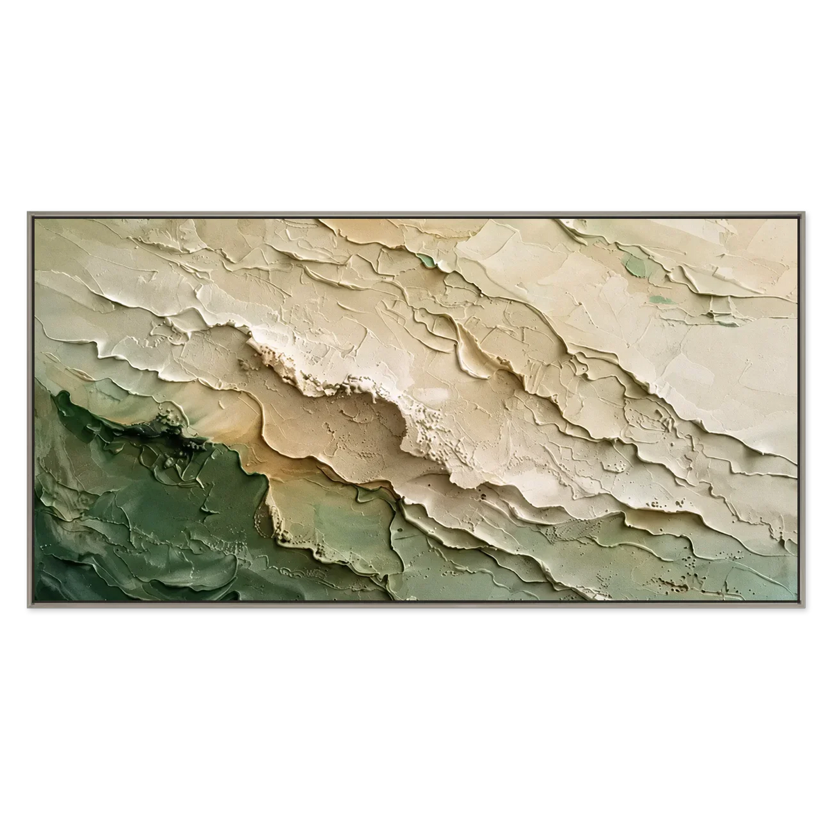 Ivory Sage Tides Relief Wall Art | Olyrel