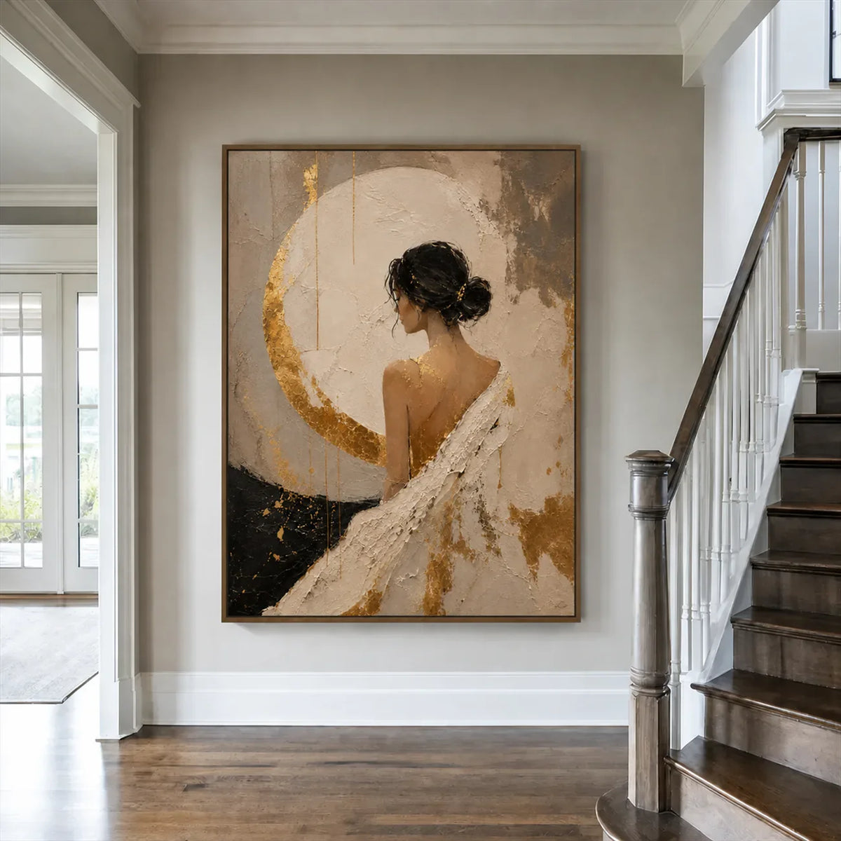 Moonlit Grace Textured Wall Art styled interior scene 2 | Olyrel