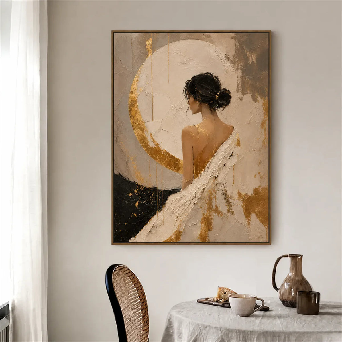 Moonlit Grace Textured Wall Art styled interior scene 3 | Olyrel