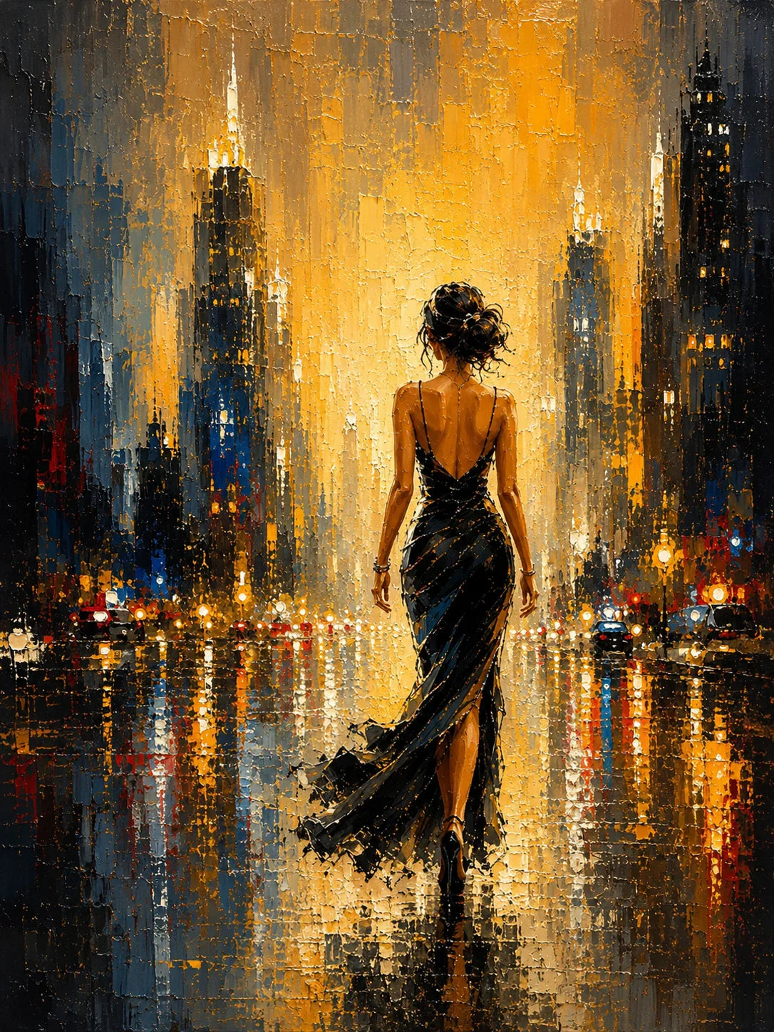Gilded Boulevard Figurative Wall Art artwork view | Olyrel