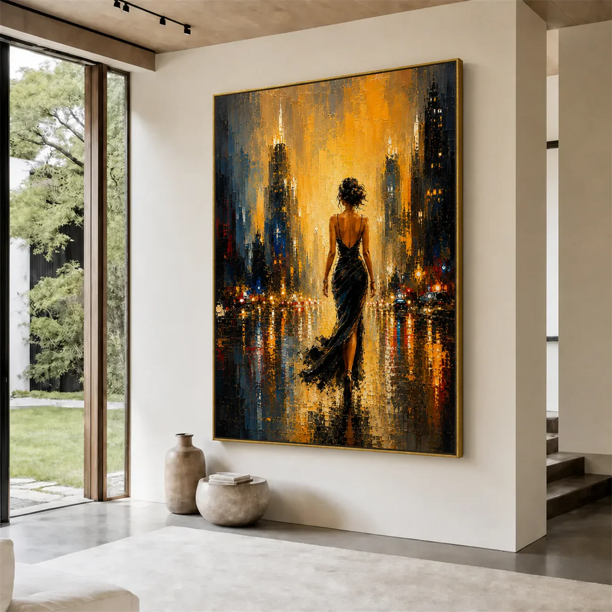 Gilded Boulevard Figurative Wall Art styled interior scene 6 | Olyrel