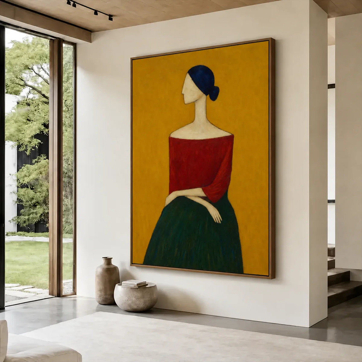 Scarlet Poise Figurative Wall Art styled interior scene 5 | Olyrel