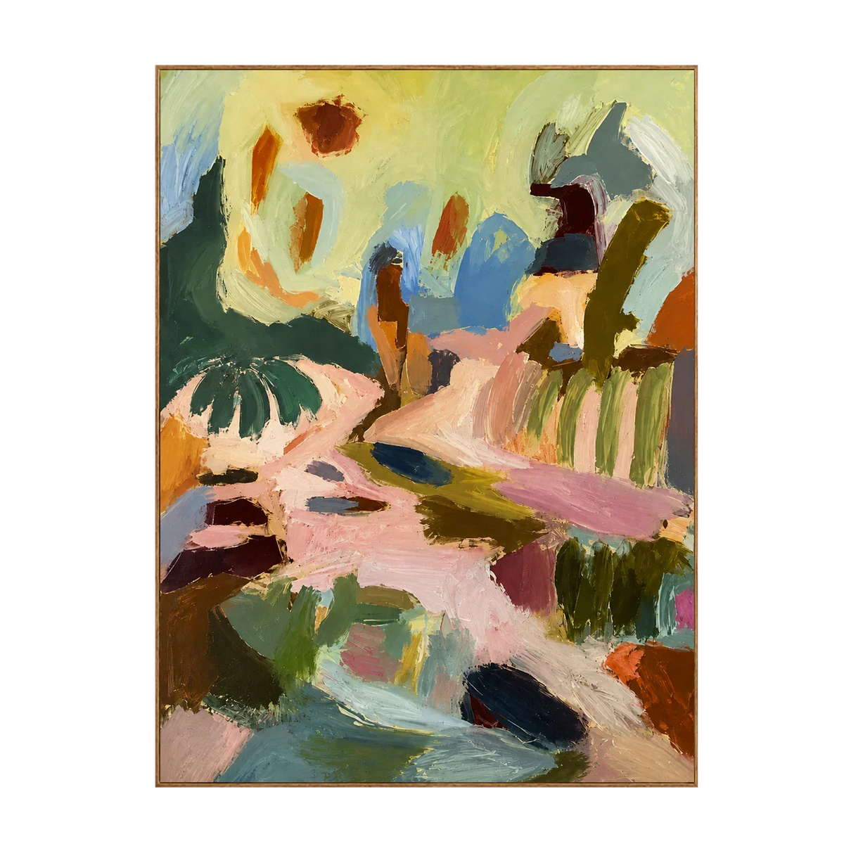 Pastel Garden Passage Abstract Wall Art | Olyrel