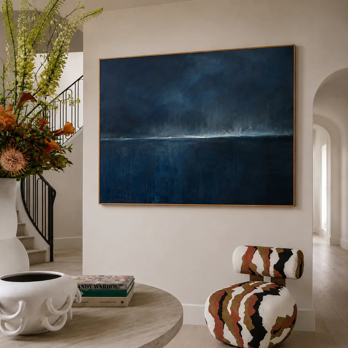 Midnight Horizon Abstract Wall Art styled interior scene 2 | Olyrel