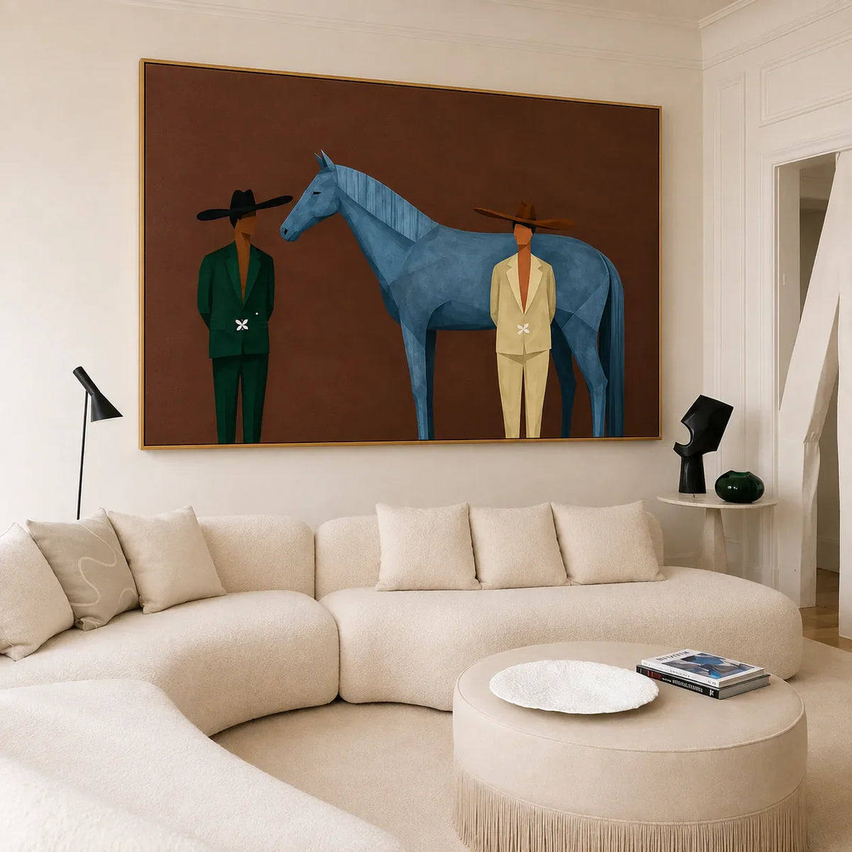 Blue Horse Companions Figurative Wall Art styled interior scene 3 | Olyrel