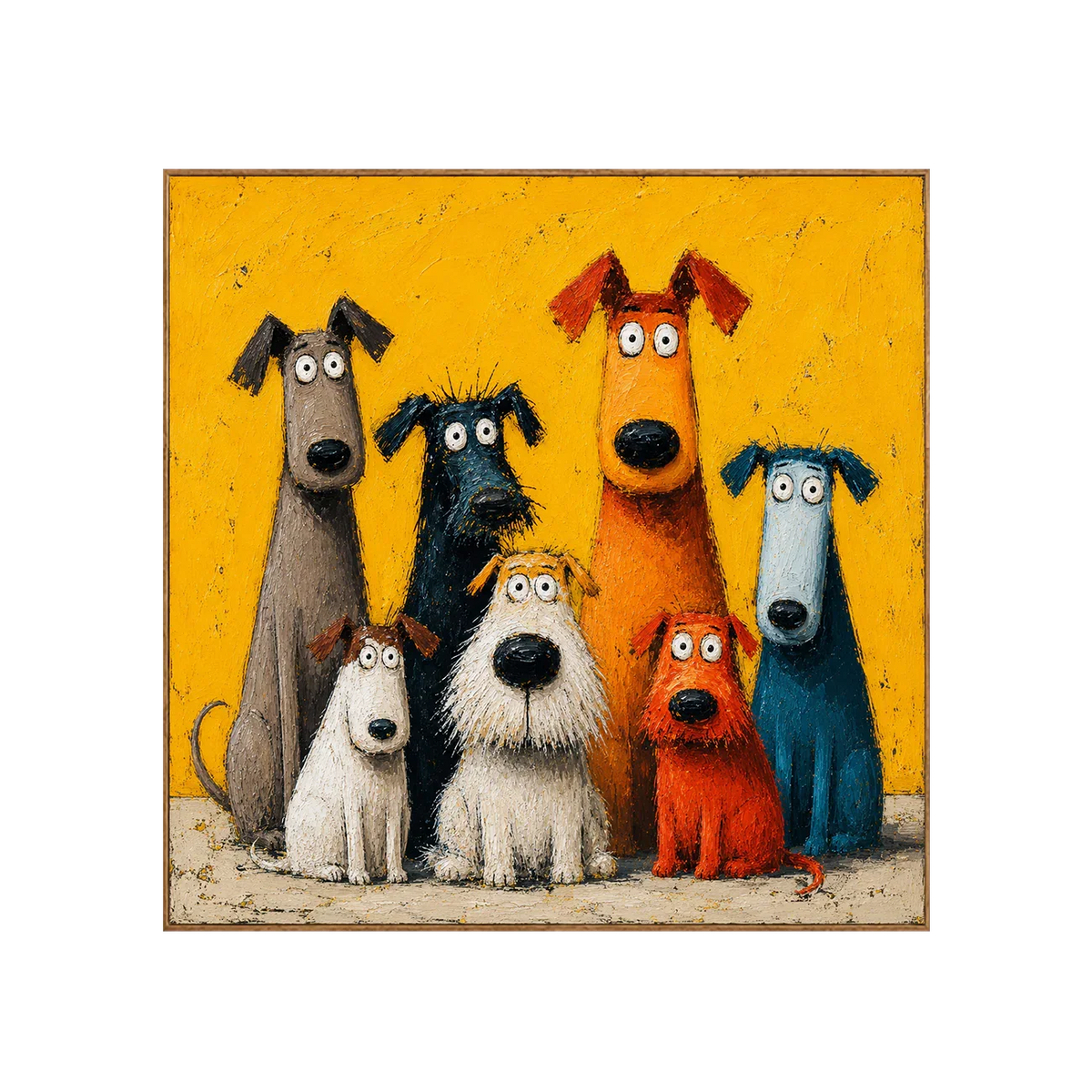 Whimsical Dog Family Wall Art | Olyrel
