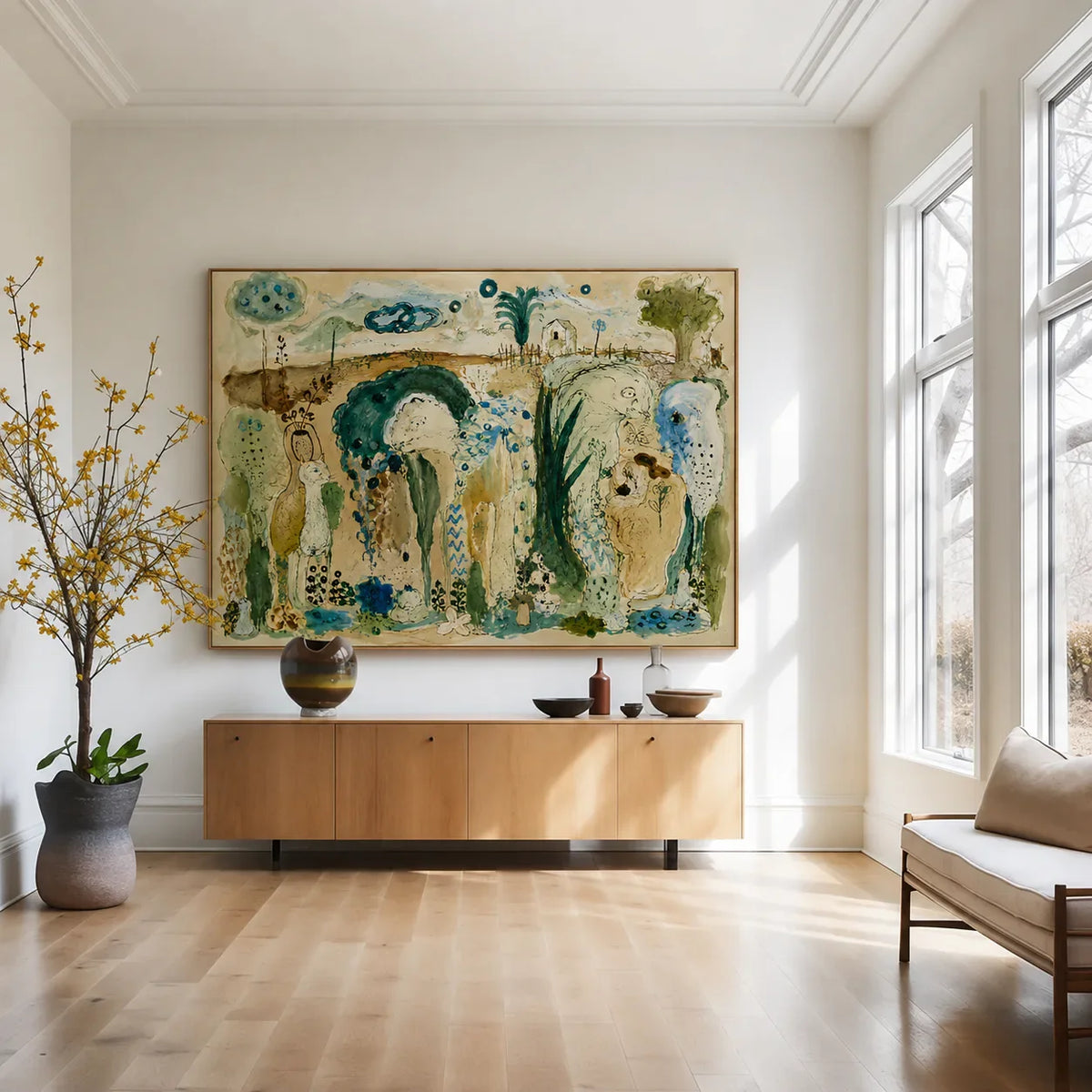Enchanted Animal Garden Wall Art styled interior scene 1 | Olyrel