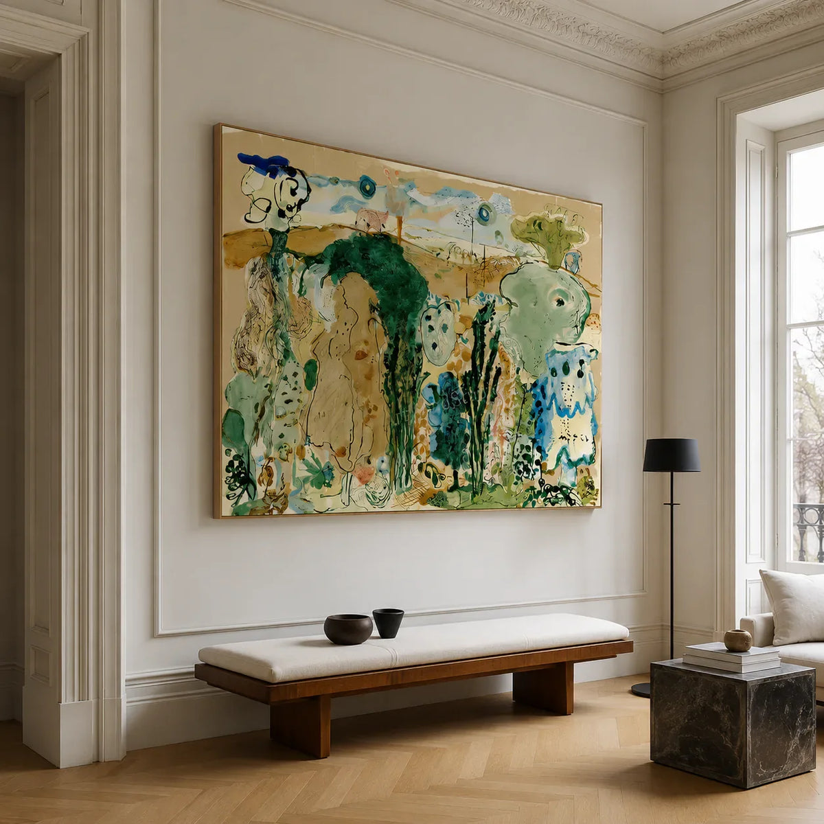 Enchanted Animal Garden Wall Art styled interior scene 5 | Olyrel