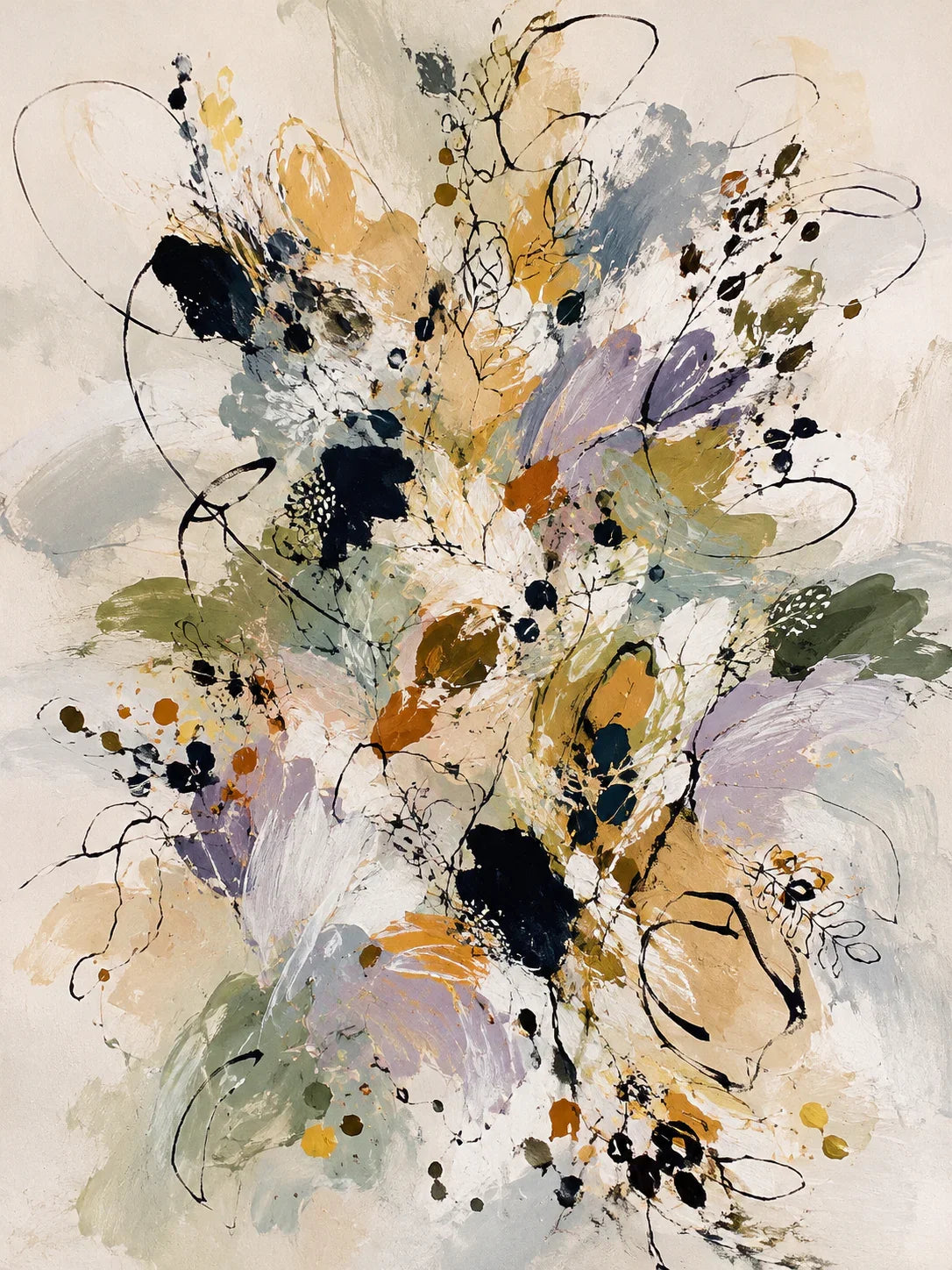 Meadow Bloom Abstract Floral Wall Art artwork view | Olyrel