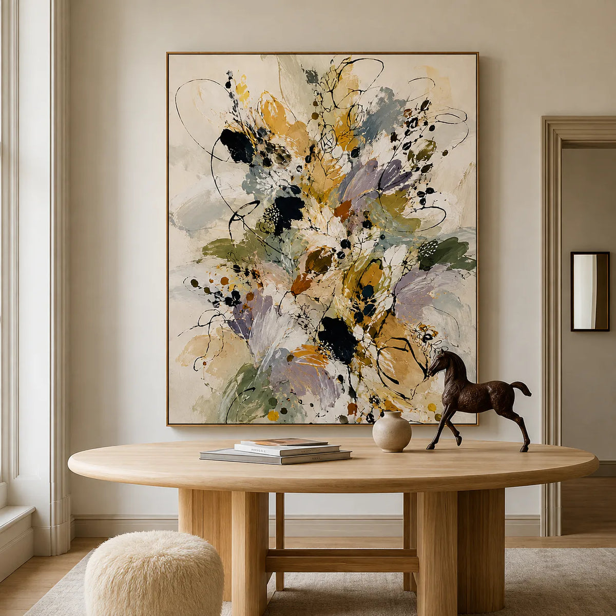 Meadow Bloom Abstract Floral Wall Art styled interior scene 4 | Olyrel