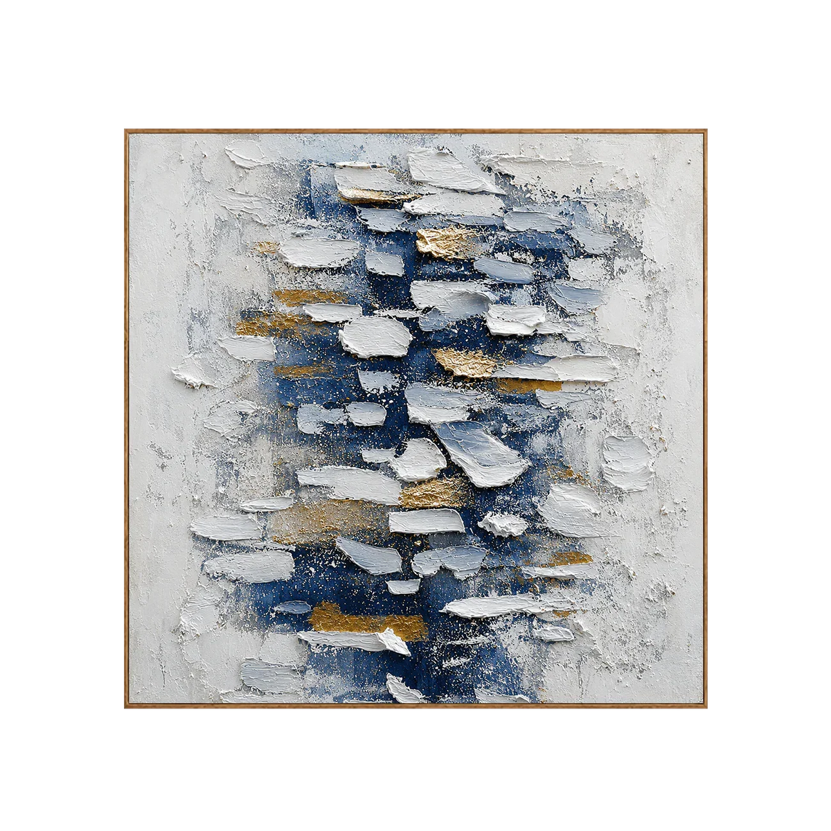 Midnight Blue Layers Textured Wall Art | Olyrel