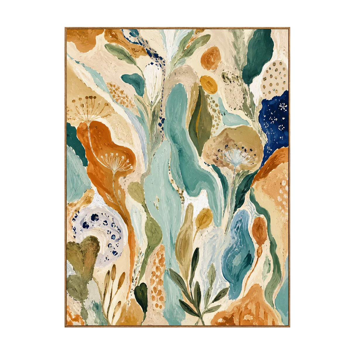 Amber Garden Botanical Abstract Wall Art | Olyrel