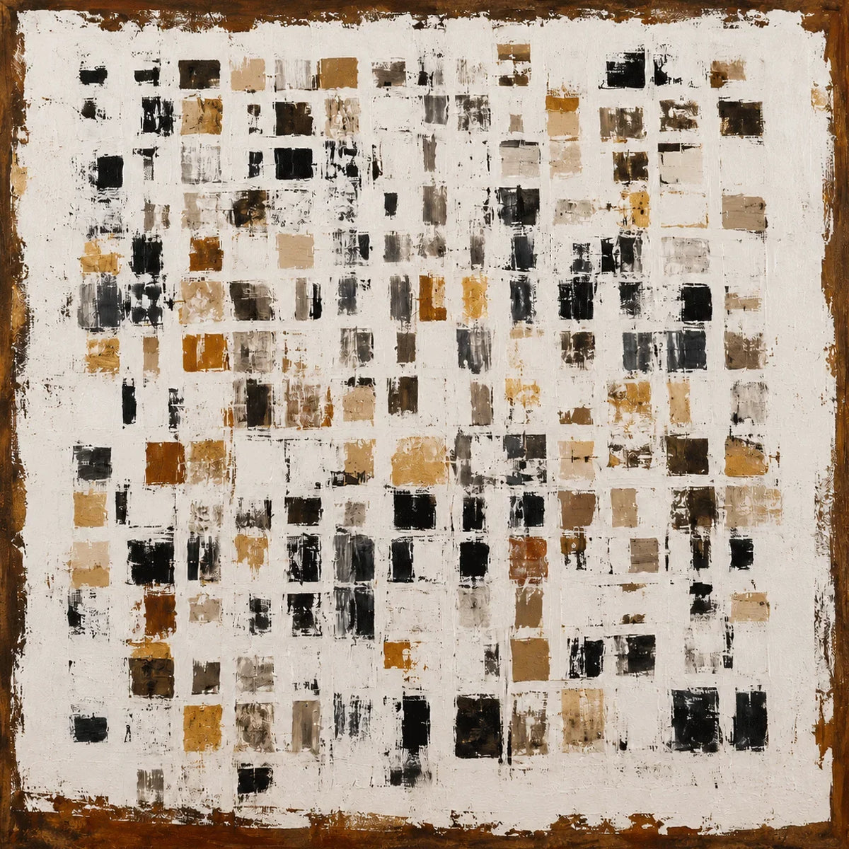 Original artwork view of Amber Mosaic Abstract Wall Art | Olyrel