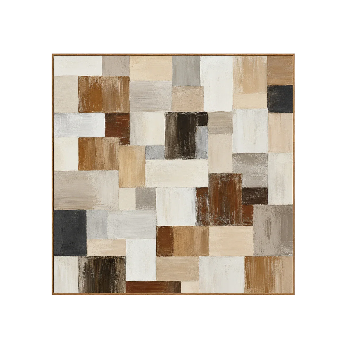 Quiet Grid Neutral Geometric Wall Art | Olyrel