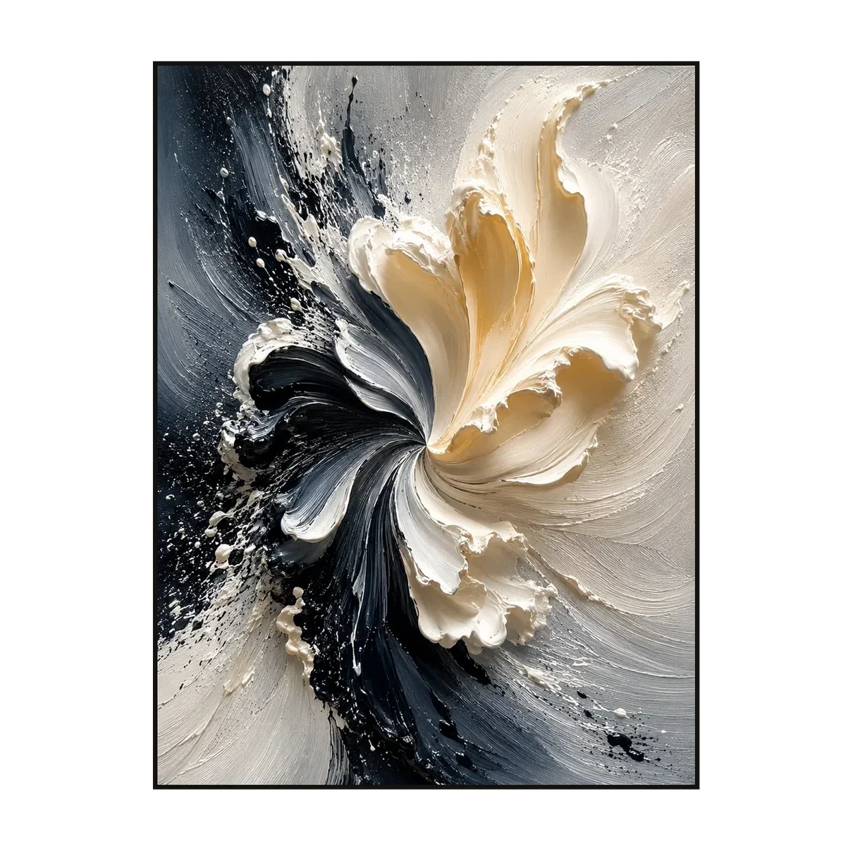 Ivory Bloom Textured Wall Art | Olyrel